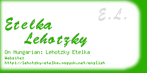 etelka lehotzky business card